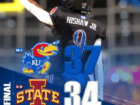Week 13 Box Score: #7 KAN Jayhawks 37, ISU Cyclones 34
