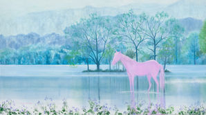 Dreamlike Jiangnan , 2025 Oil on canvas 50 x 150 cm