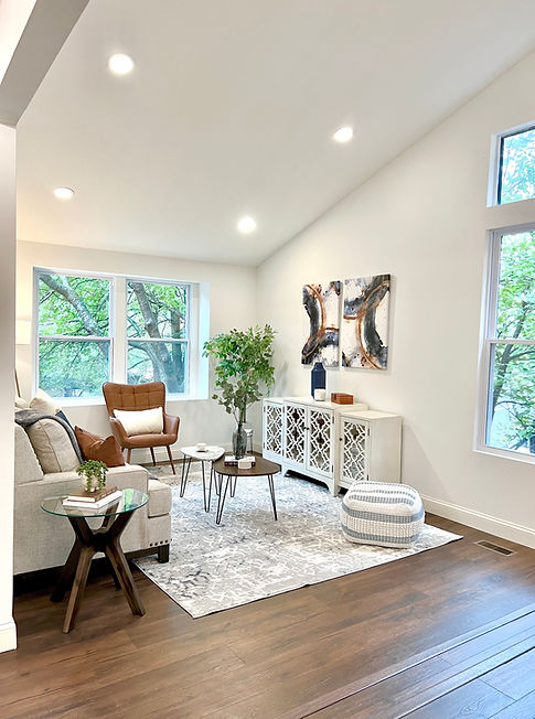 staged living room to sell