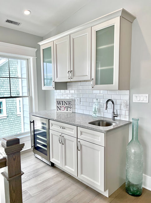 staged bar area kitchen