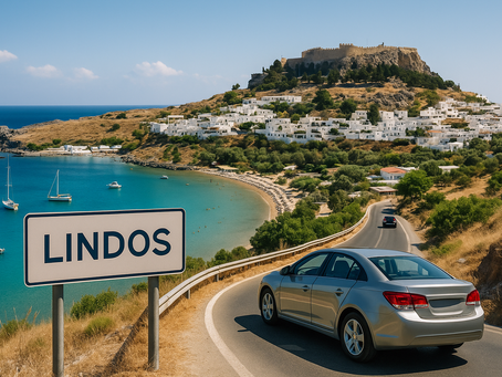 A car driving to Lindos Rhodes