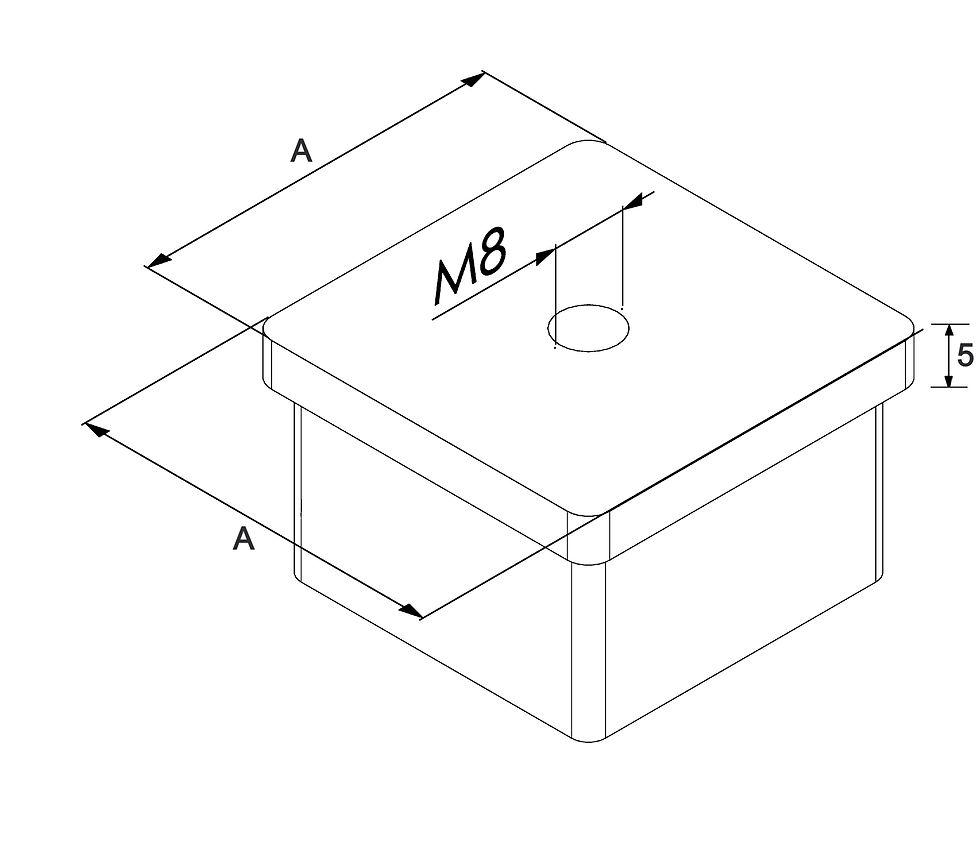 Miniatura: Terminale Piatto con Filetto per Tubo Quadro | 11-370
