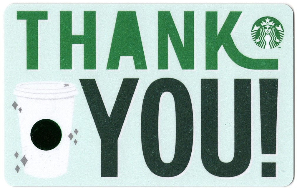 2021 Starbucks Taiwan Card Thank You