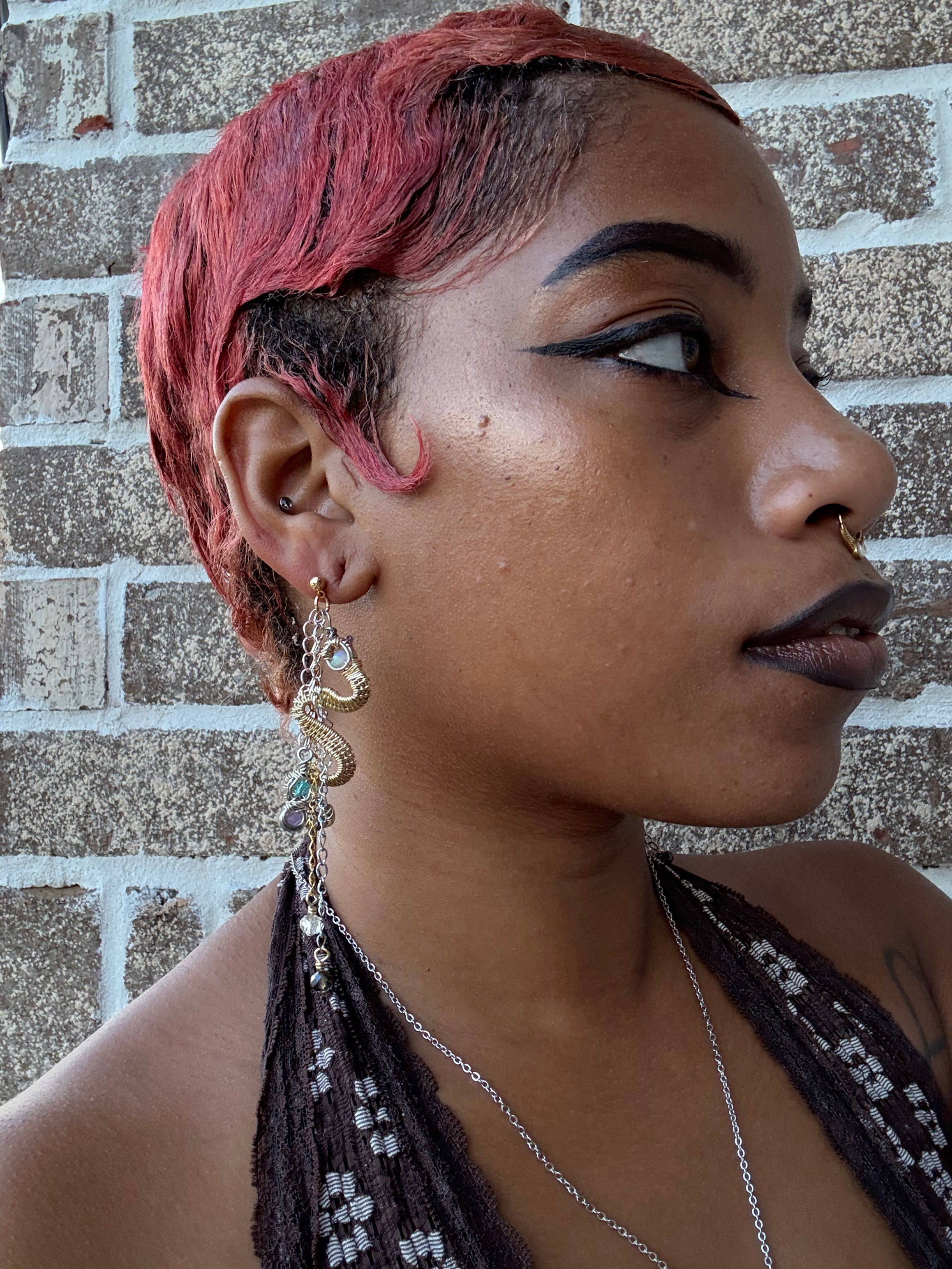 18k Opal Snake Earrings