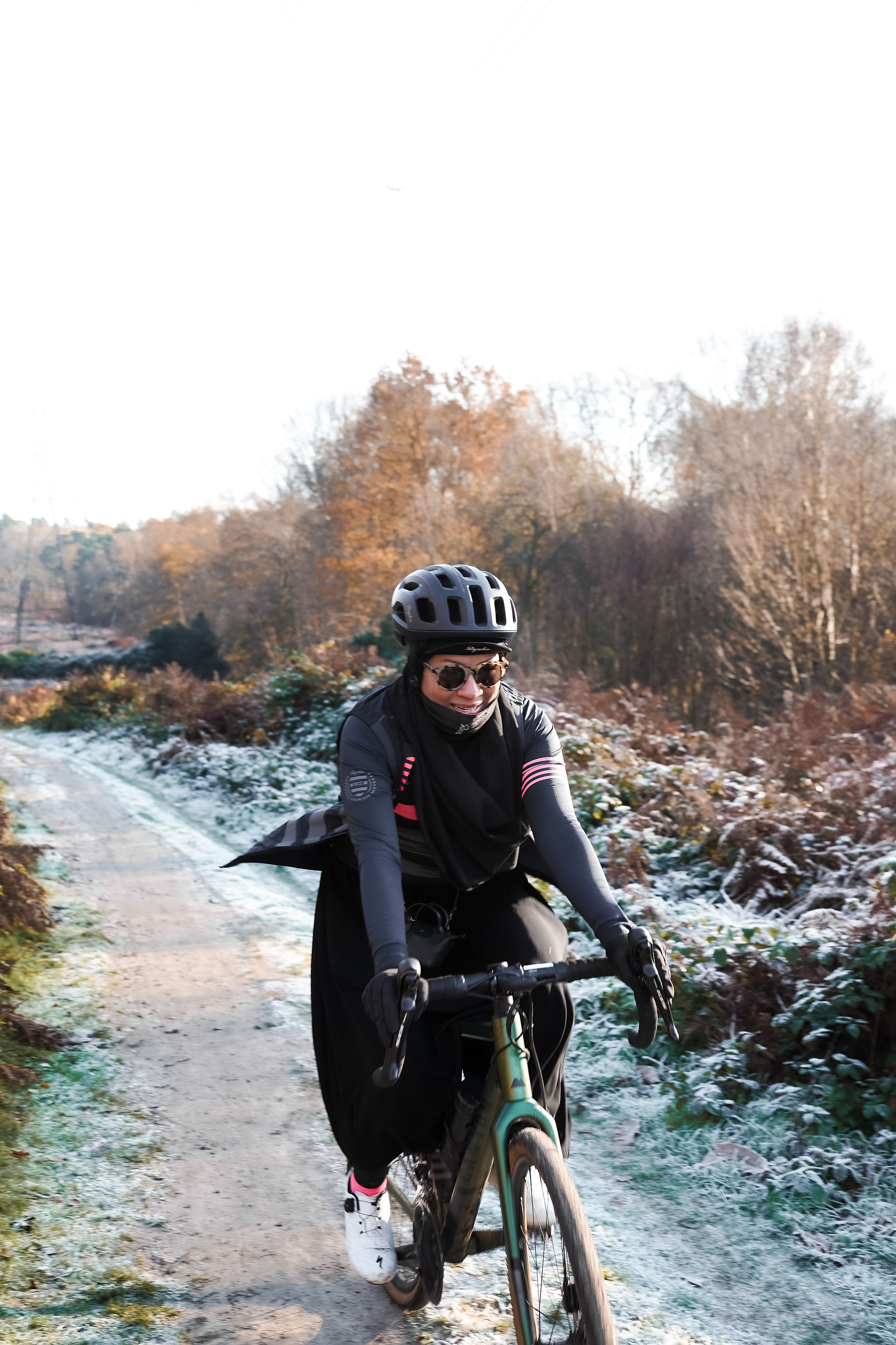 Gravel Cyclist in Esher Common in Surrey