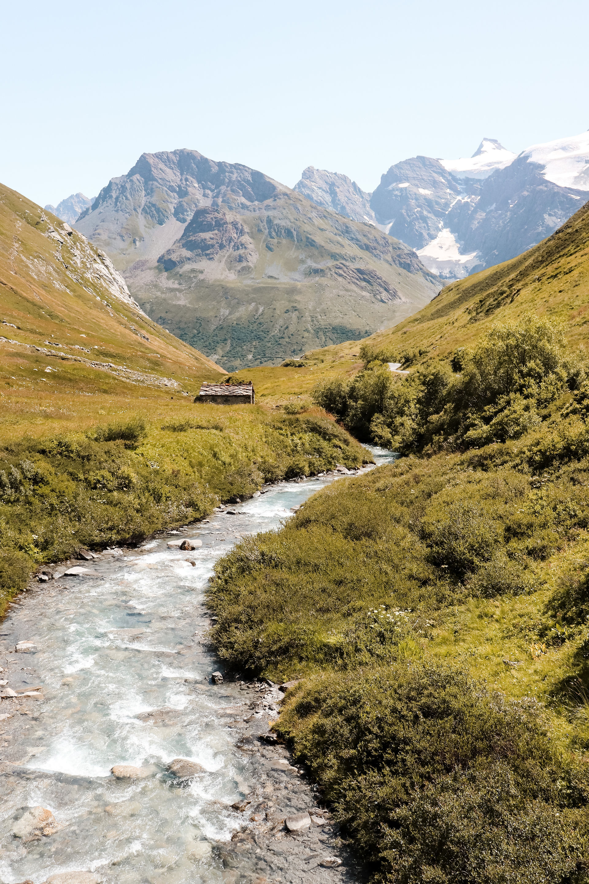 cycling in col de l'Iseran in the Alps in France