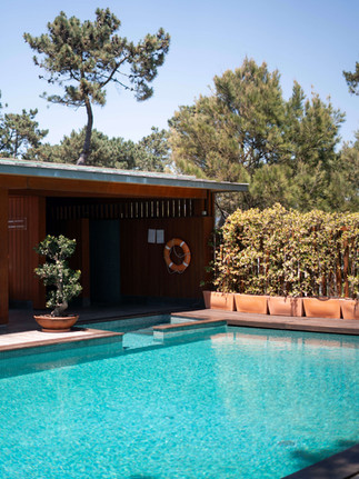 pool in the hotel on our cycling holiday in Portugal