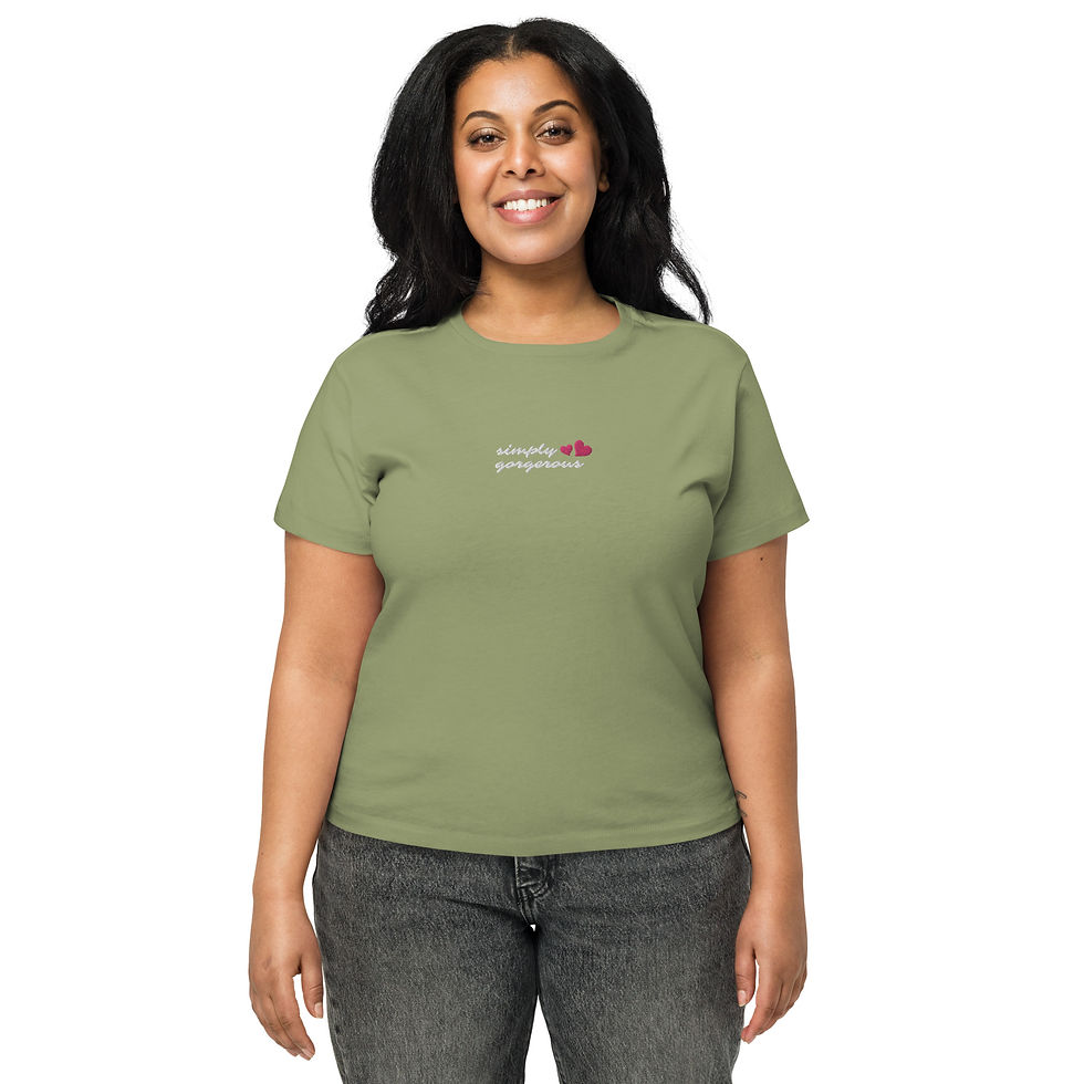 Thumbnail: Women’s high-waisted 'simply gorgeous' simply gorgeoust-shirt