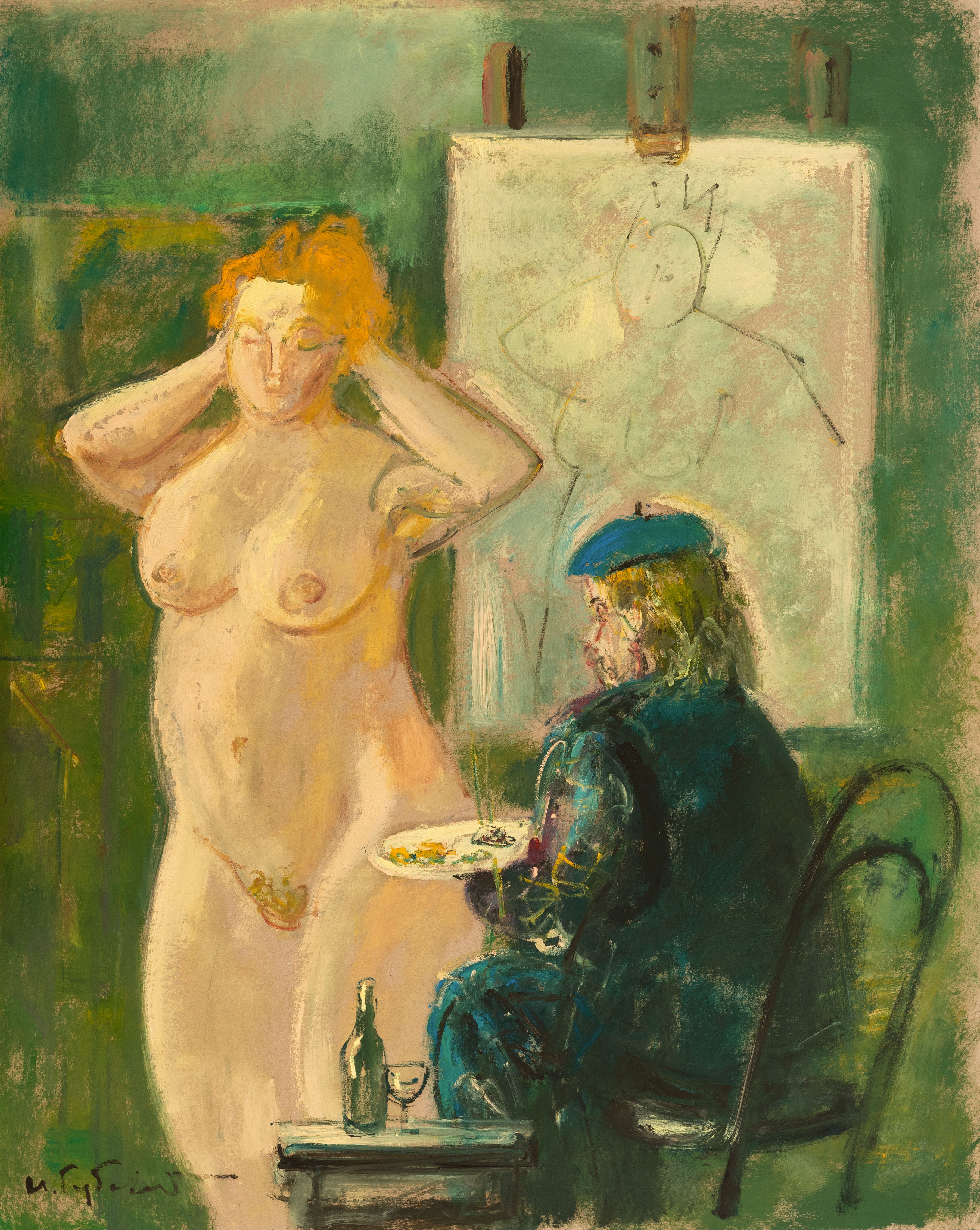 Модель, 2004. Масло, фанера, 80х100 СМ.