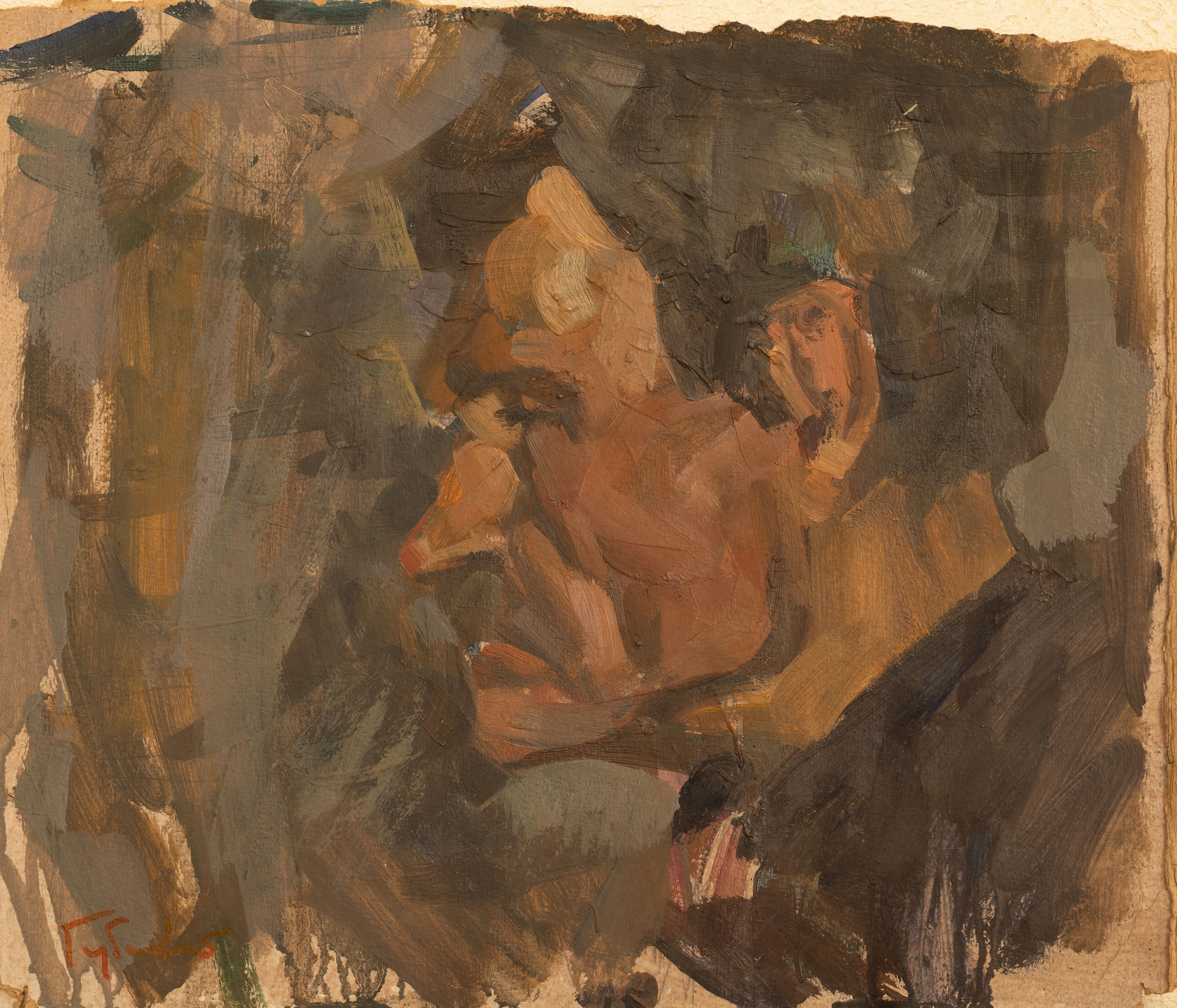 Дід Коваль, 1976. Масло, картон, 32х39 СМ.