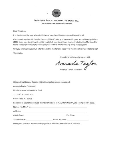 MAD Membership Due Renewal 2024