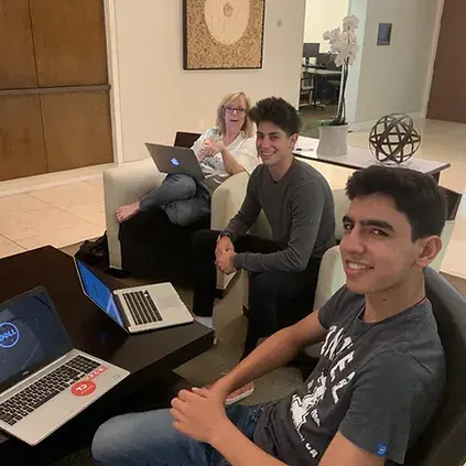 Two NIMBLE Mindset's interns with a NIMBLE mentor