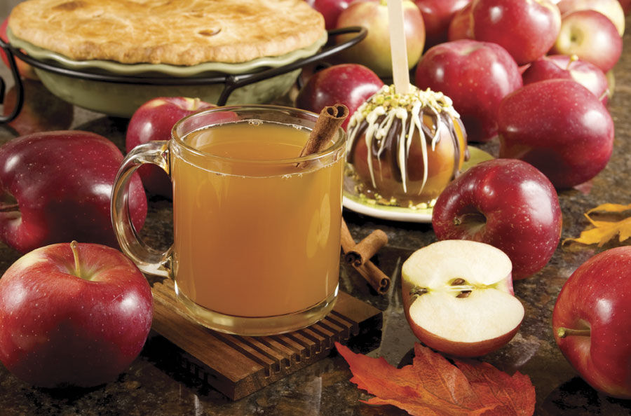 Apple cider and apples