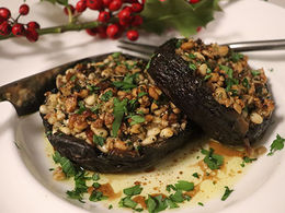 Pine Nut & Parmigiano Stuffed Portobello Mushrooms