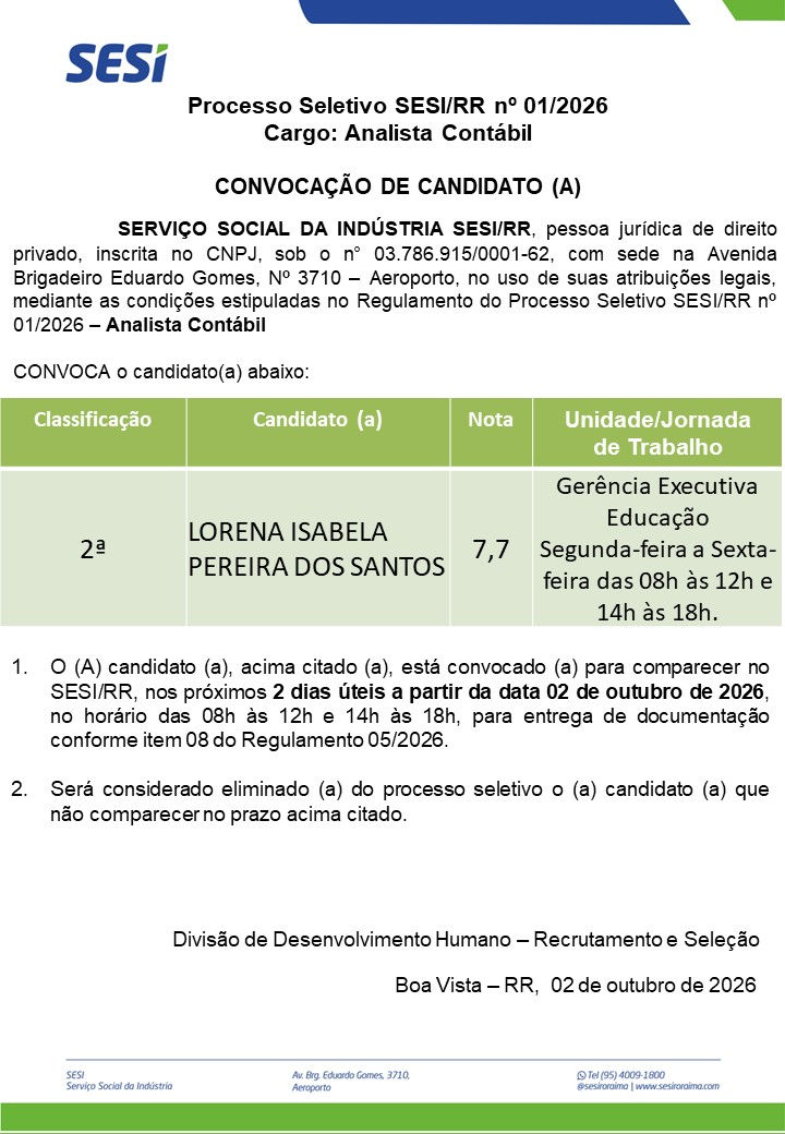 CONVOCAÇÃO 18