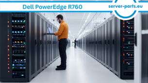 Dell PowerEdge R760 server with Intel Xeon 4th and 5th Gen CPUs, DDR5 memory, PCIe Gen5 slots, NVMe storage, and GPU support for AI, VDI, HPC, and enterprise workloads. Server-parts.eu.