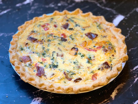 Butternut Squash Quiche with brown sugar bacon and kale