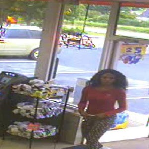 Alexis at the gas station.