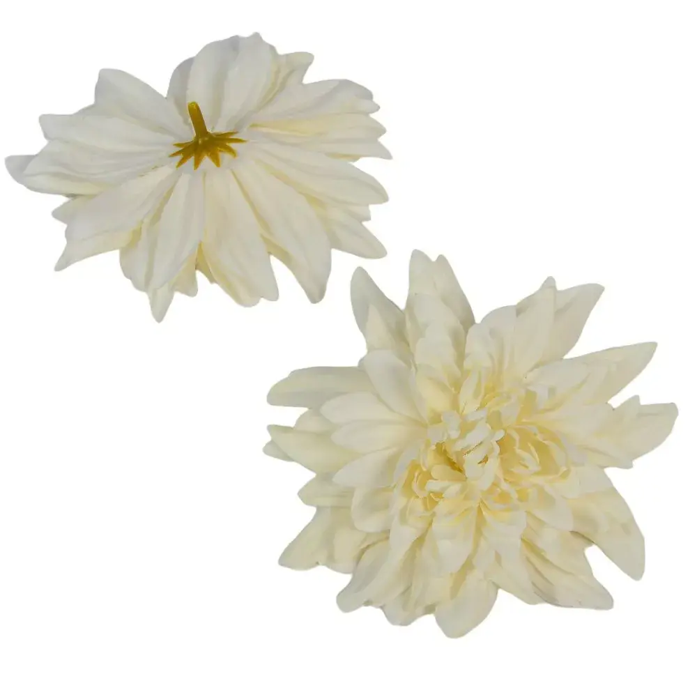 Törtfehér dália virágfej - 11 cm