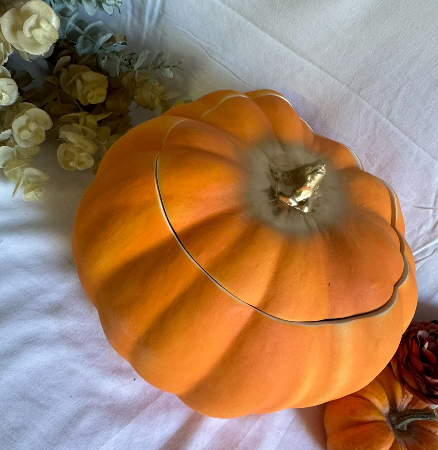 Narancsos kerámia tök kis méretű