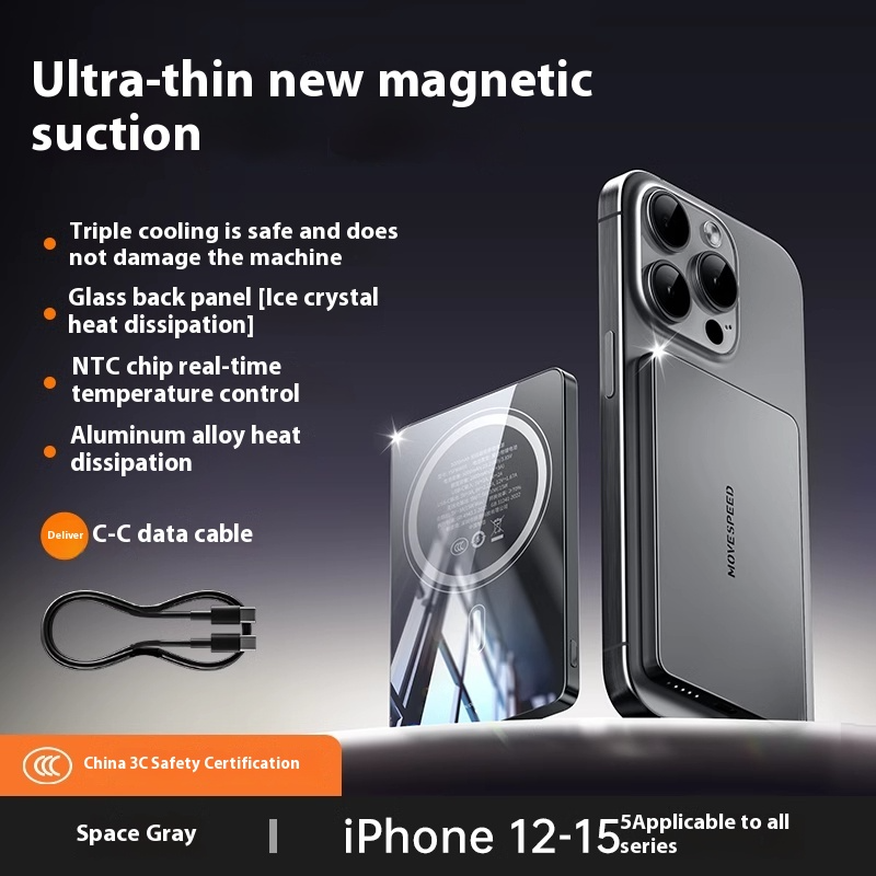 Miniatura: MagSafe Portable Magnetic Wireless Power Bank – 5000mAh Ultra Slim