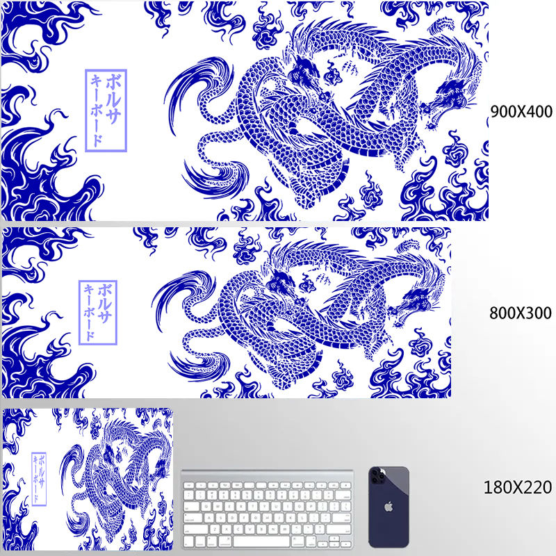 Miniatura: Red Dragon Mousepad Gamer Mouse Pad Light Gaming Room Accessories Desk Mat Japan