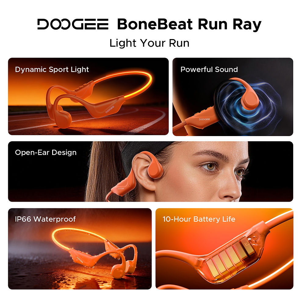 Miniatura: DOOGEE BoneBeat Run Ray Bone Conduction Headphones 10 Hours Bluetooth 6.0 Dynami
