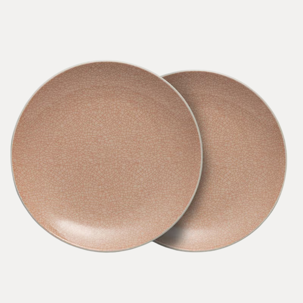 Pink Crackle Dinner Plates 26.5cm | Hire