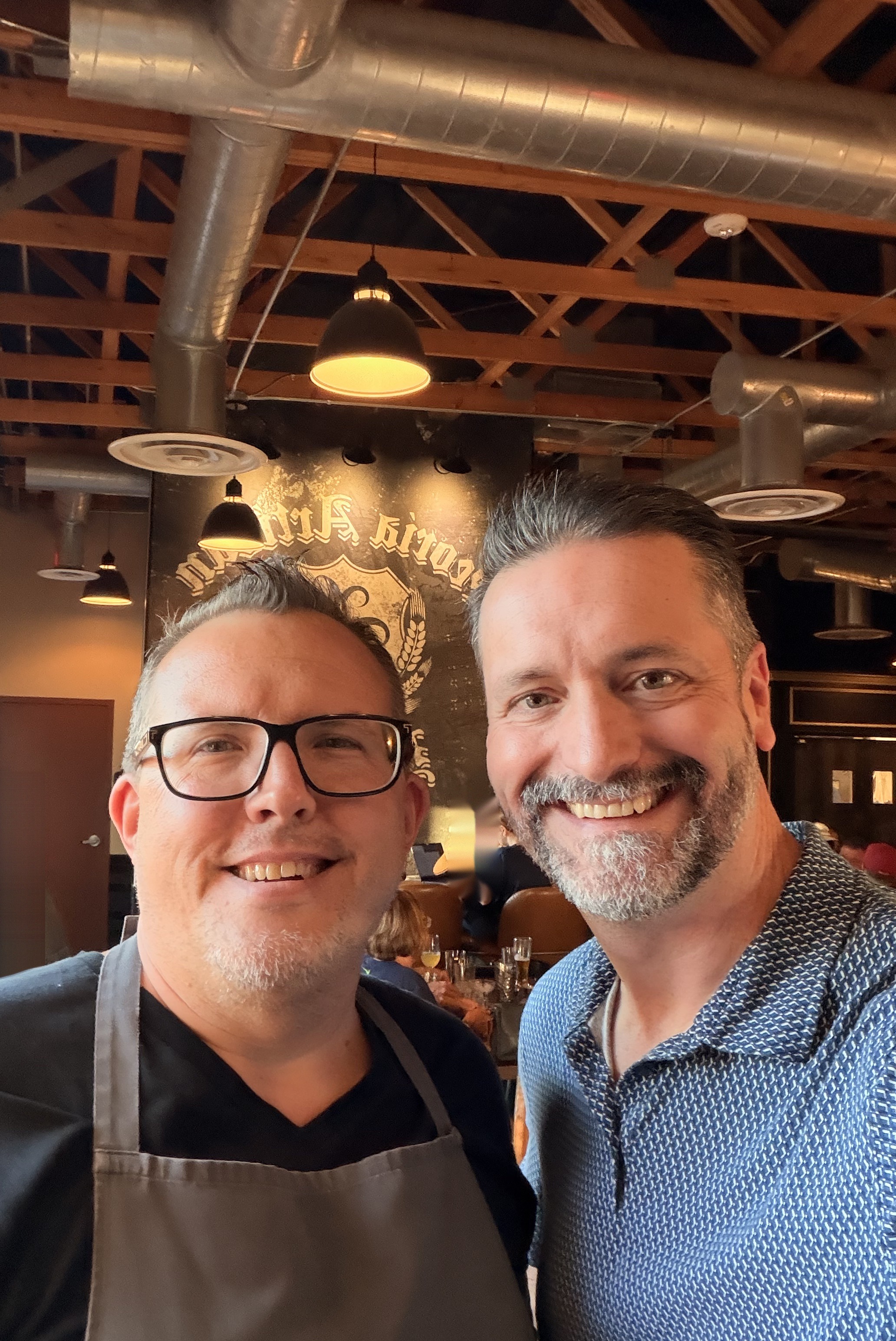Matthew and Michael inside Peoria Artisan Brewery