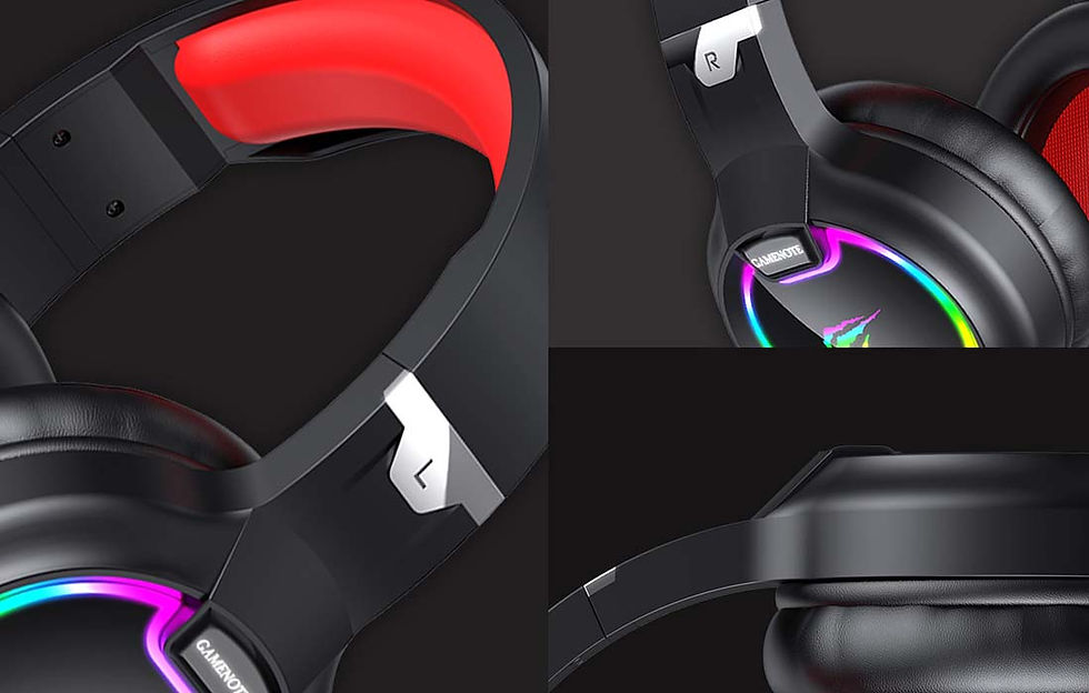 Miniatura: Auricular gamer negro y rojo con luces RGB Usb
