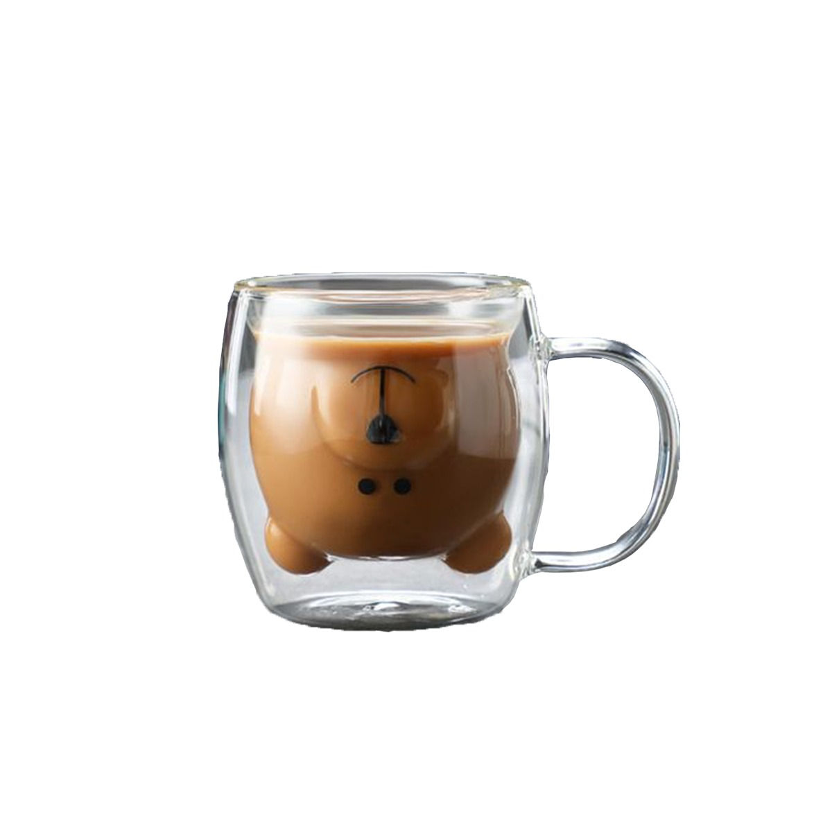 Taza de vidrio doble pared oso
