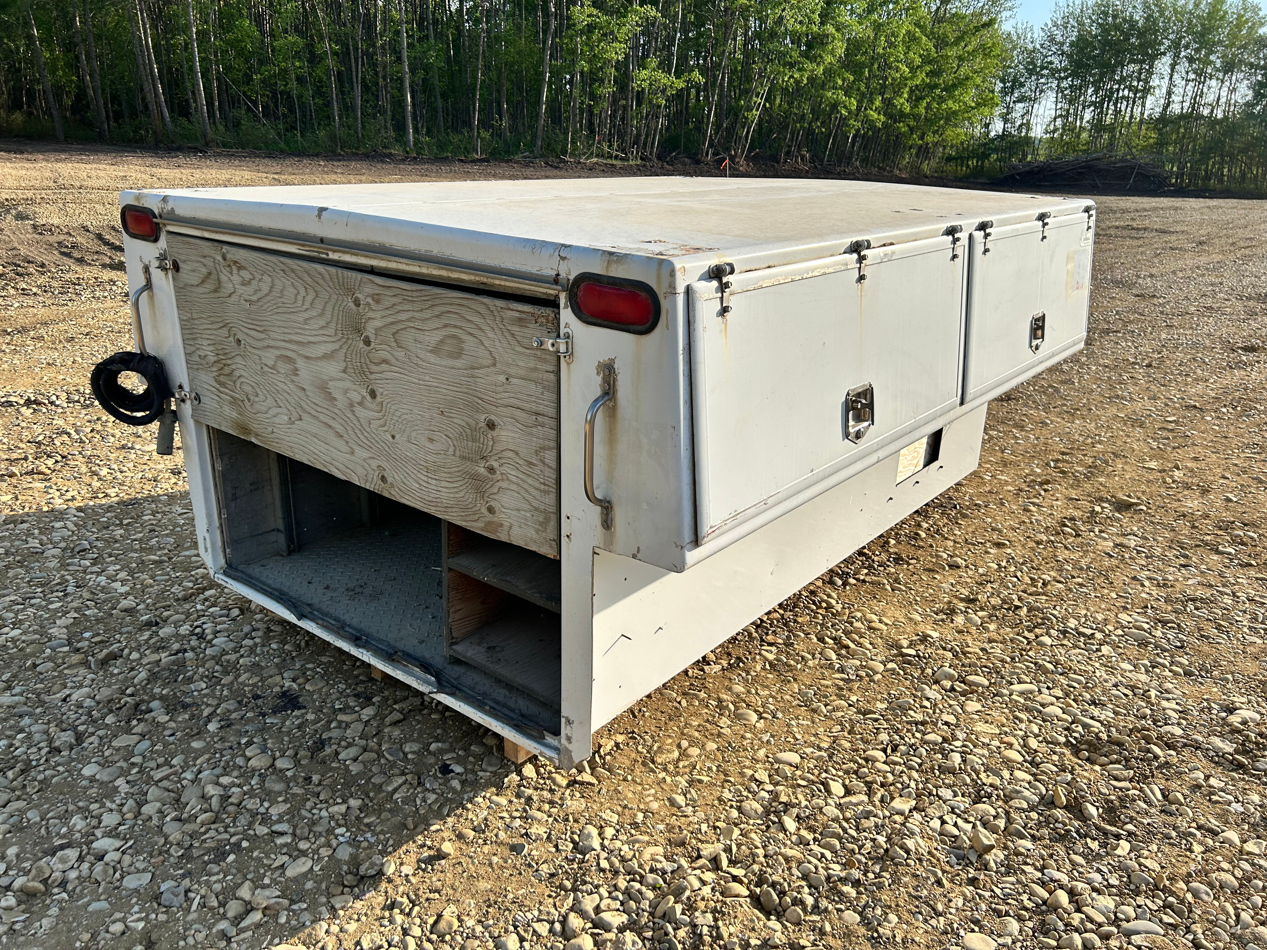 SKU751 - 8ft Aluminum Slide in Service Truck Canopy with Toolboxes 