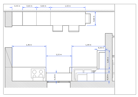 plan d'aménagement d'une cuisine