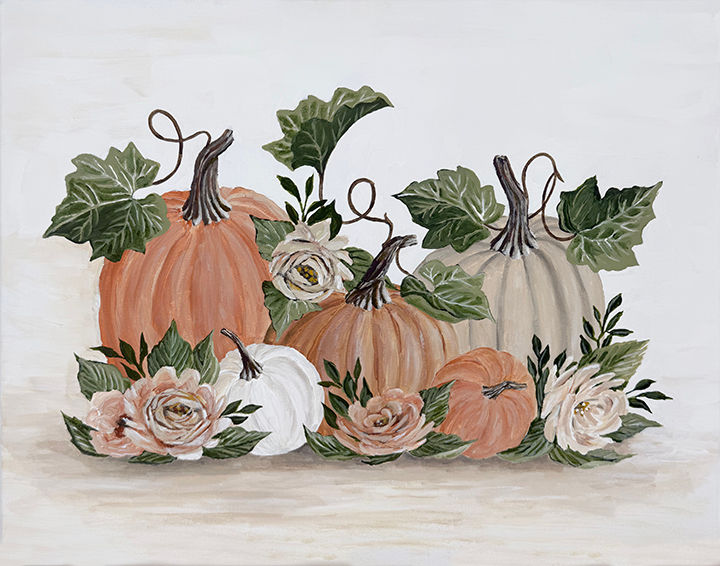 Pumpkins and Roses I (with white)