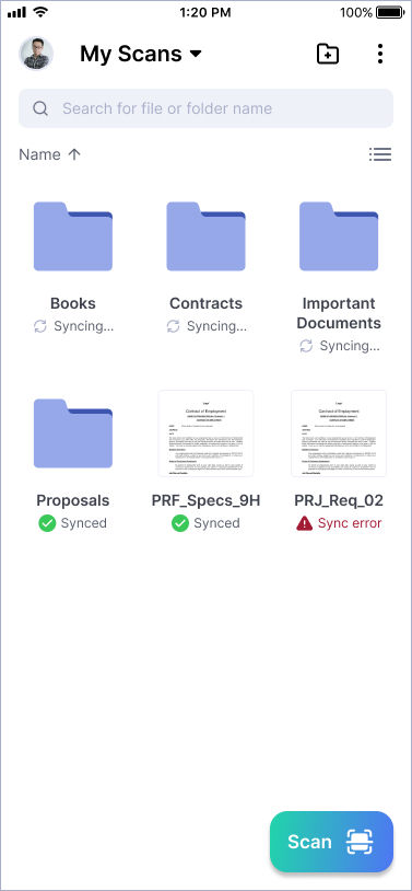 Complete to register an easyscanner account