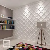 Гипсовые 3D панели белого цвета увеличивают комнату