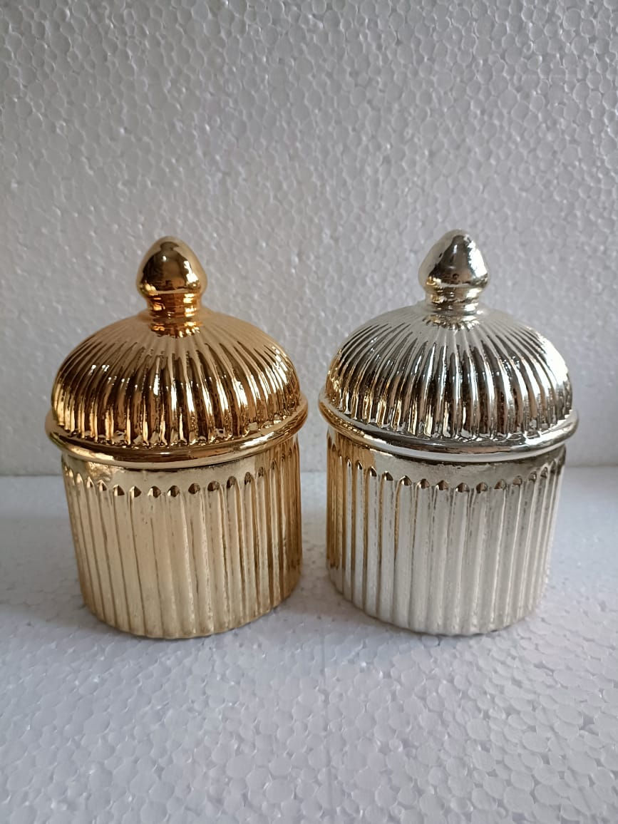 Silver Glass Jars