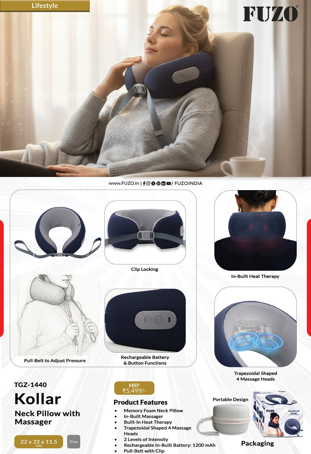 Travel Neck Massage Pillow