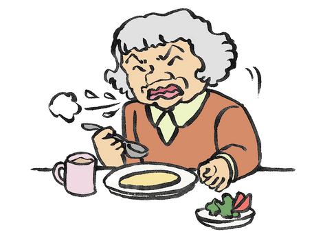 むせる、喉に食べ物が残る感じがする、喉がゴロゴロする感じがする。嚥下障害の兆しに注意しましょう。