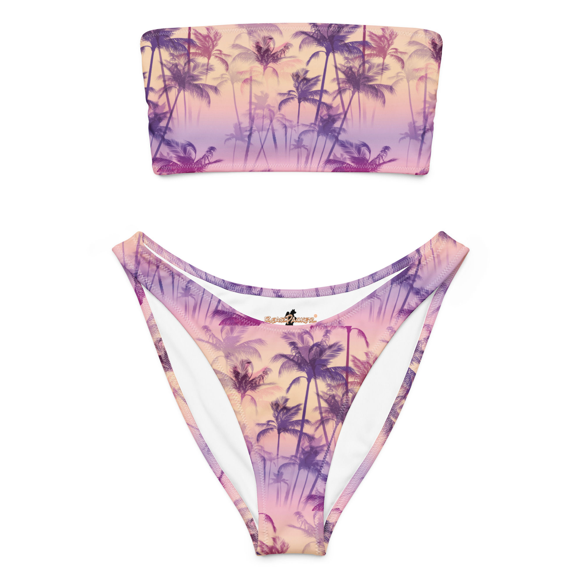 Women's BP Crop-kini Purple-Palms