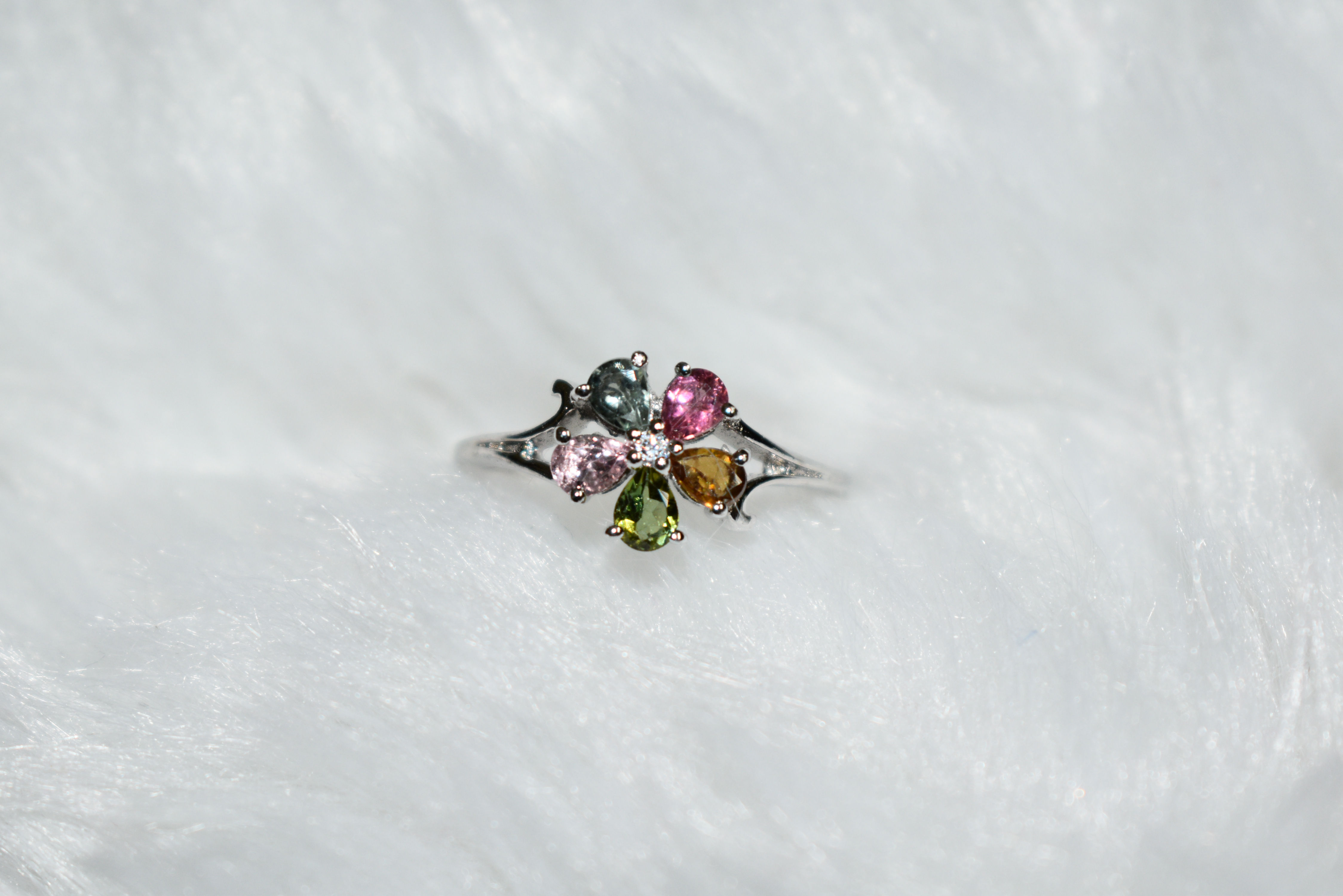 An Elegant Mix Tourmaline Women Ring