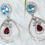 Thumbnail: Dual-Stone .925 Sterling Silver Designer Earrings