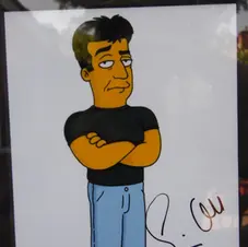 Cartoon drawing of Simon Cowell in the TV show The Simpsons