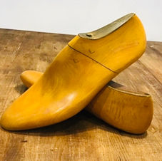 A pair of wooden shoe lasts belonging to Prince George, Duke of Kent