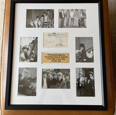 Framed 1965 Signed by The Rolling Stones TWA Postcard & Photos