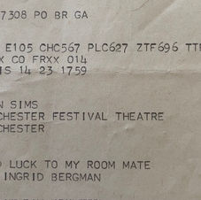 A note from Ingrid Bergman to Joan Simms