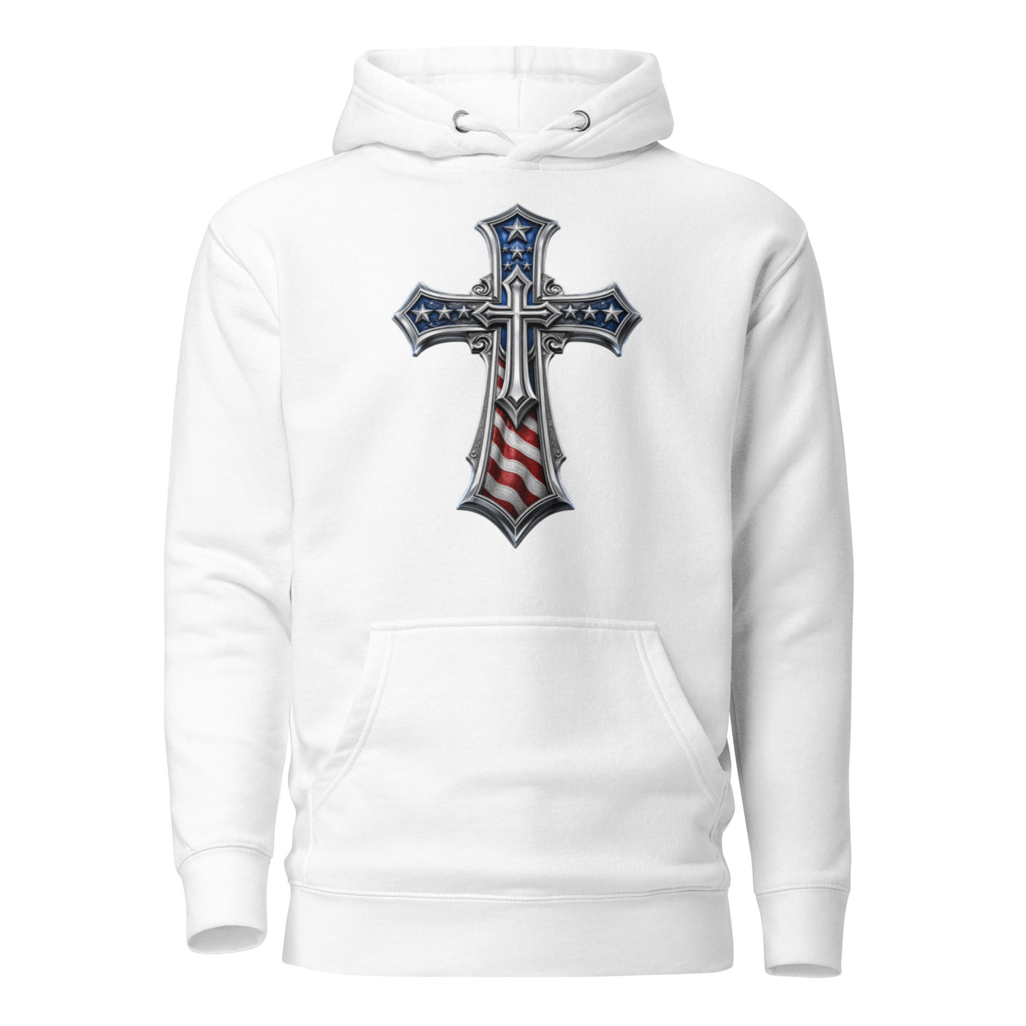 Cross Men’s Premium Hoodie – Faith & Freedom Collection