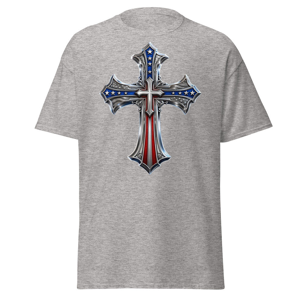 Thumbnail: Men’s Patriotic Cross Classic Tee – Faith & Freedom Collection