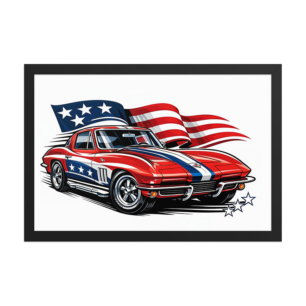 Thumbnail: Freedom Collection-Corvette-Framed poster