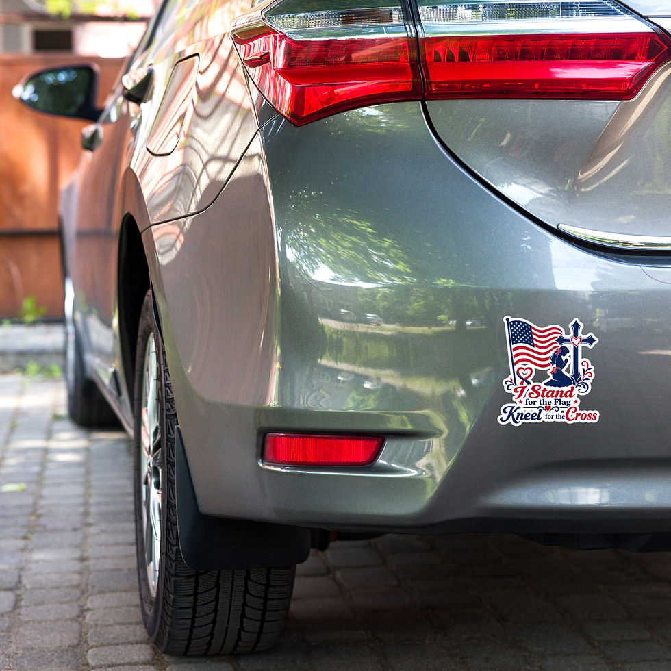 Thumbnail: Stand For The Flag – Kneel For The Cross Kiss-Cut Bubble‑Free Stickers